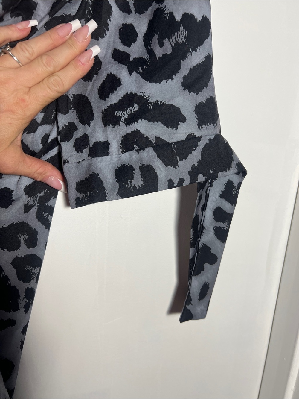 Gray and Black Leopard Print Tunic Dress - Picture 3 of 3
